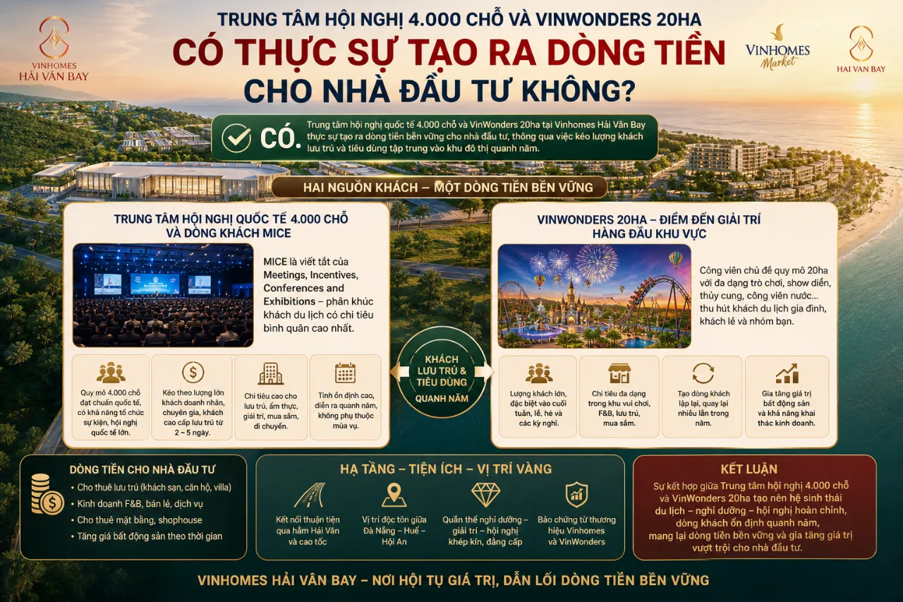 Trung tâm hội nghị 4.000 chỗ và VinWonders 20ha có thực sự tạo ra dòng tiền cho nhà đầu tư không?
