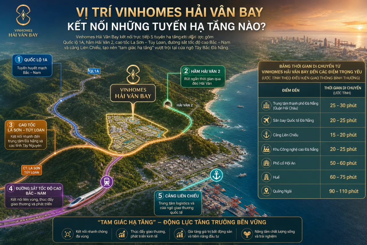 Vị Trí Vinhomes Hải Vân Bay Kết Nối Những Tuyến Hạ Tầng Nào?