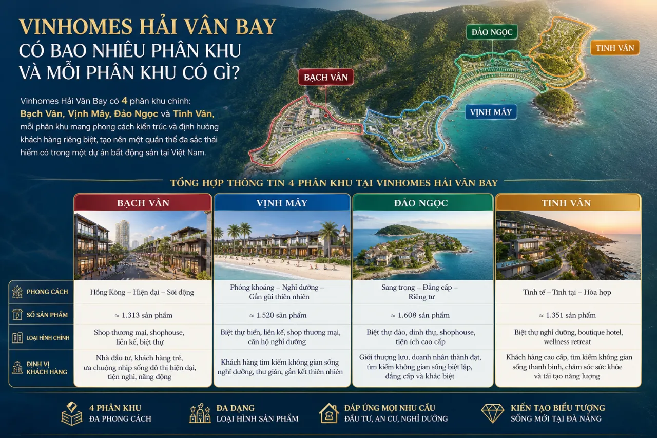Vinhomes Hải Vân Bay Có Bao Nhiêu Phân Khu và Mỗi Phân Khu Có Gì?